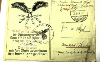 1943 Saksa suomenkielinen kp kortti