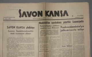 Sanomalehti: Savon Kansa viimeinen numero 1958