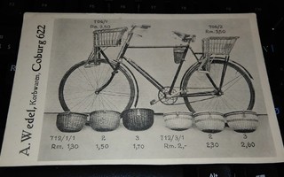 Polkupyörä Kori Mainoskortti n.1930 PK160/7