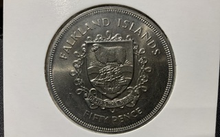 Falkland Islands Fifty pence 1977