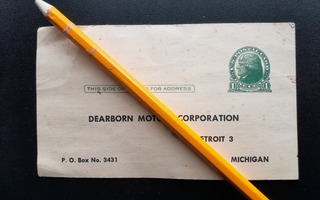 Dearborn Motors Corp., Detroit tilauspostikortti