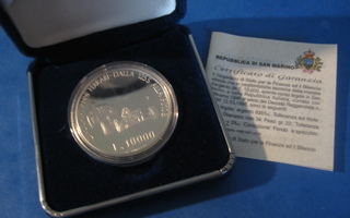 San Marino 10000 liira hopea juhlaraha Ferrari - 1998 PROOF