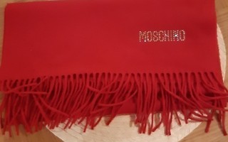 Moschino tummanpunainen villahuivi
