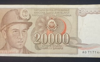 20000 Dinaria Jugoslavia seteli
