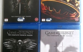 Game of Thrones kaudet 1 - 4 (blu-ray, uusi)