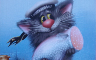 Dolotov kissa merimieslakissa kala sylissä