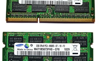 samsung  pc3-8500. 1066MHz. 2X2gb sodimm