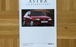 Esite Opel Astra lisävarusteet, 1991