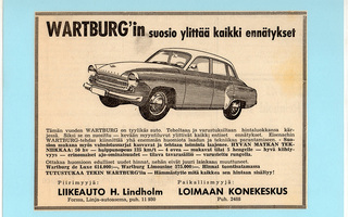 Wartburg - 1962 lehtimainos A5 laminoitu