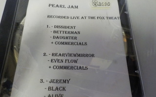 PEARL JAM - LIVE AT THE FOX THEATER CD RARE LIVE CONCERT