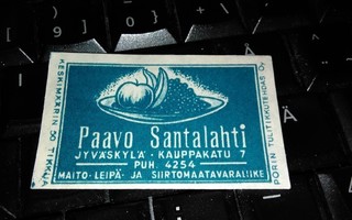 Jyväskylä Paavo Santalahti etiketti
