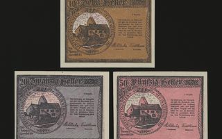 Itävalta Notgeld 10, 20, 50 Heller, Lamprechtshausen 1920