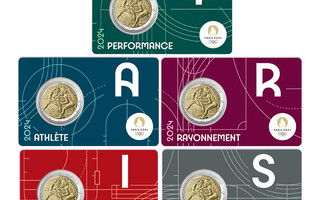 Ranska 5 x 2 € 2024 Pariisin olympialaiset 2024 BU coincard