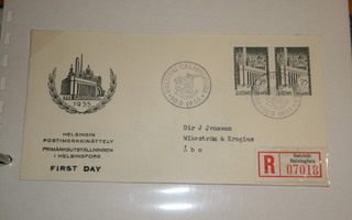 FDC kuori 30.3.1955 postimerkkinäyttely / parilo