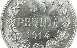 50 penniä 1914 hopeaa