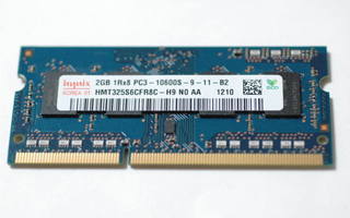 hynix (1x2GB) 1Rx8 PC3-10600S -9-11-B2 kannettava