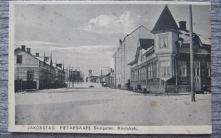 JAKOBSTAD.....Pietarsaari, Skolgatan/Koulukatu. Vanha kortti