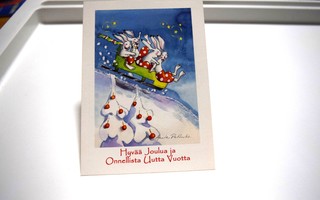 postikortti (A) anita polkutie jänikset pulkkamäessä