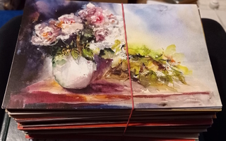 Taidetta ilman käsiä taittokortteja n. 150 kpl kokoelma