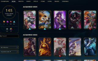 League of legends account gold 1 145 skins 164 champs