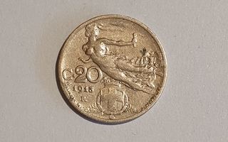Italia 20 centesimi 1913 kolikko