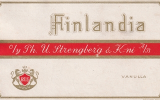 TUPAKKA ETIKETTI FINLANDIA VANULLA - STRENGBERG H-0883