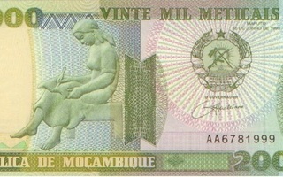 Mocambiq 20 000 meticais 1999