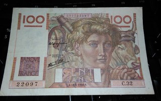 Ranska France 100 Francs 1946 sn097 VF