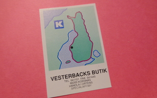 TT-etiketti K Vesterbacks Butik, Korsnäs
