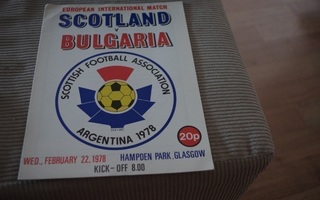 Käsiohjelma Skotlanti-Bulgaria 22.2.1978