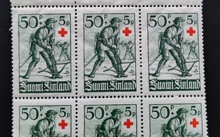 1940 Punainen Risti 50p+5p numerokuusilo **