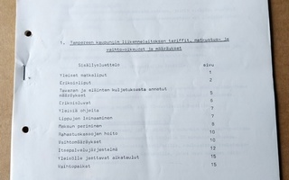 TKL Tampere tariffit ohjeet määräykset ym. 17 s. 1973