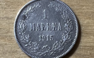 1 markka 1915 hopeaa