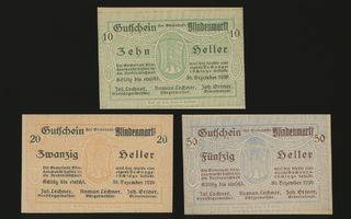 Itävalta Notgeld 10, 20, 50 Heller, Blindenmarkt 1920