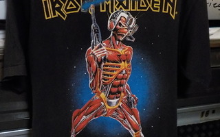 IRON MAIDEN  KIERTUE T-PAITA RARE-90 LUVULTA KOKO L