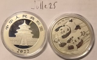2022 Kiina Panda  30g hopearaha
