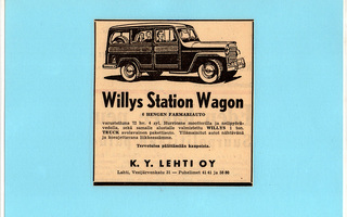 Willys Station Wagon -farmariauto - 1954 lehtimainos A5