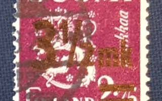 1943 m/-30  Leijonam. lisäpn. 3,5/2,75 mk viol., Lape 277 o