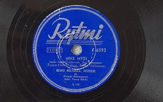 Savikiekko 1951 - Reino Helismaa & Justeeri - Rytmi - R 6093