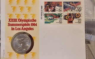 USA 1983 hopeadollari LA Olympialaiset rahakirjeessä