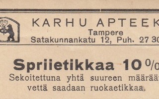Spriietikkaa  10% Karhu Apteekki  Tampere   a50