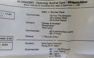 BROTHER CANE - IN LIVE CONCERT RADIOSHOW CD