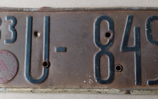 Moottoripyörän rekisterikilpi v. 1933 Jawa IZ Ural