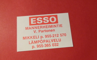 TT-etiketti Esso Mannerheimintie V. Partonen, Mikkeli