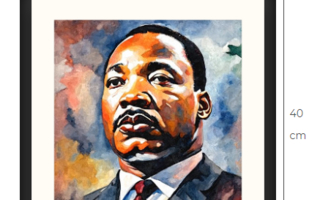 Uusi Martin Luther King Jr. taulu 40 cm x 40 cm kehyksineen