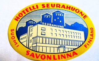 Matkalaukkutarra liimoitteella Hotelli Seurahuone Savonlinna