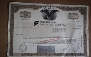Fairfield First  Bank & Trust Company Osakekirja