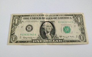 USA 1 Dollari, sarja 1963 A, B=New York, käytetty
