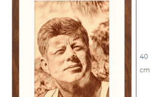 John F. Kennedy JFK taidetaulu kehystettynä