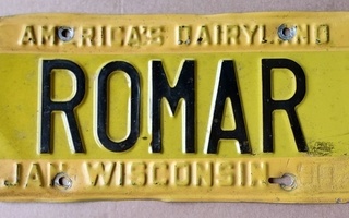 Wisconsin rekisterikilpi 1990 ROMAR keltainen